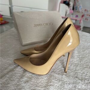 Jimmy Choo Nude Patent Leather Heels